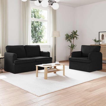 vidaXL bank / zetelstel 2 st Zwart Stof, Verzenden