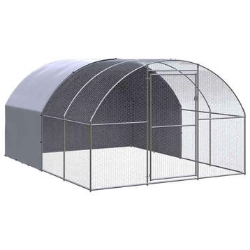 vidaXL Kippenren 3x4x2 m gegalvaniseerd staal, Dieren en Toebehoren, Verzenden, Nieuw
