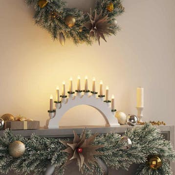 vidaXL Kerst Kaarsenboog met 10 LED Kaarsen LEDs Warmwit, Divers, Verzenden