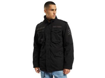 Veiling - Brandit M65 katoenen tussenjas met capuchon zwart, Nieuw