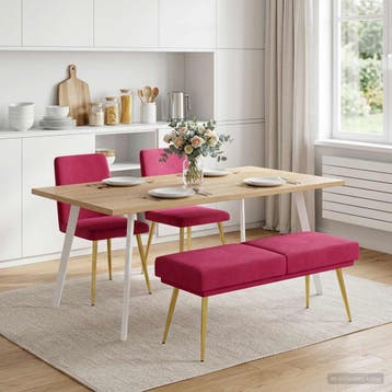 vidaXL Dubbel-laags bank Wijnrood 120 x 45 x 46 cm fluweel, Verzenden, Nieuw