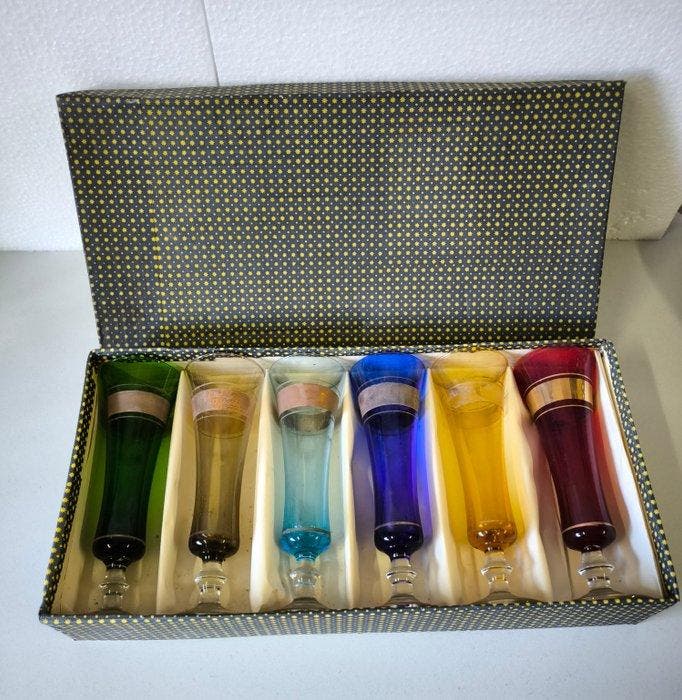 Service à boisson - Cristal - Murano avec dorure, Antiquités & Art, Curiosités & Brocante