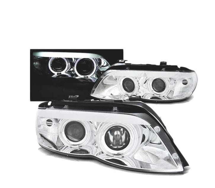 Phares Pour Bmw X5 E53 03-06 Angel Eyes Xenon Chromé, Autos : Pièces & Accessoires, Éclairage, Envoi