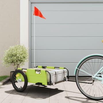 vidaXL Fietstrailer oxford stof en ijzer groen, Fietsen en Brommers, Verzenden, Nieuw