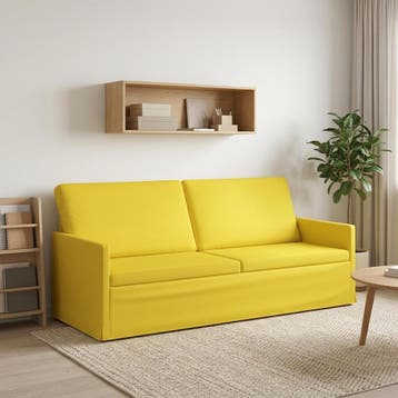 vidaXL 3-zits sofa Licht Geel 190 x 81 x 82 cm Stof, Huis en Inrichting, Verzenden, Nieuw