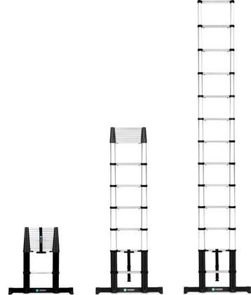 2dekans | VONROC PRO telescoopladder - 3,80 meter -, Doe-het-zelf en Bouw, Ophalen of Verzenden, Nieuw