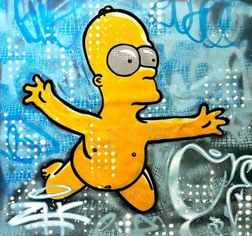 Moabit - Homer Simpson X Nevermind /Diptych/ XL, Antiek en Kunst