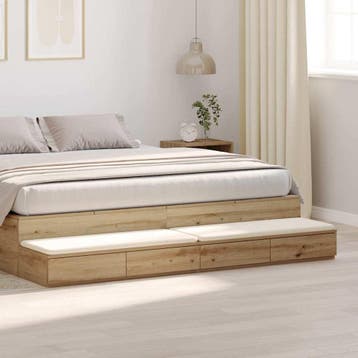 vidaXL Bedlades Artisan Eiken 200 x 36,5 x 16,5 cm Bewerkt, Verzenden