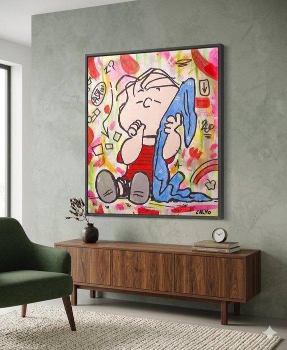 Calvo - Peanuts Punk, Antiquités & Art, Art | Peinture | Moderne