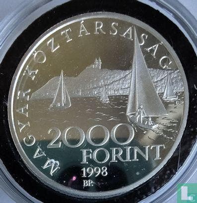 Hongarije 2000 forint 1998 (PROOF) Sailingboat Phoenix, Timbres & Monnaies, Monnaies | Europe | Monnaies non-euro, Envoi