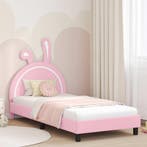 vidaXL Kinderen bedframe met hoofdboard Roze 80 x 200 cm PU, Verzenden, Nieuw