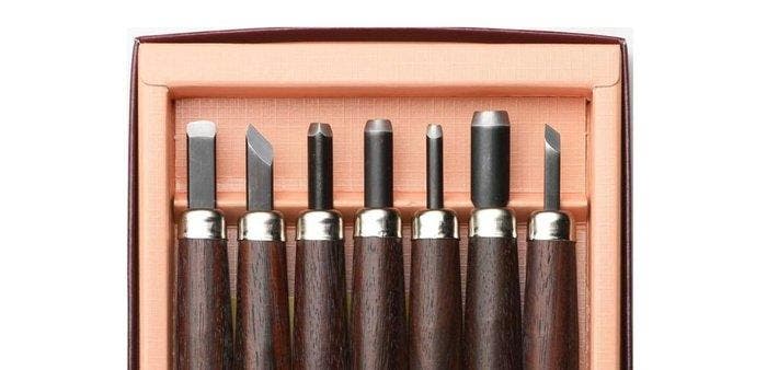 Yoshiharu - Speelgoed 7-piece wood carving chisel set -, Antiek en Kunst, Antiek | Speelgoed