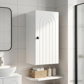 vidaXL Badkamer wandkast ALKMAAR Hoogglans Wit 30 x 31 x 59, Verzenden