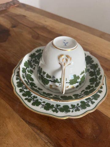 Meissen - Service à thé et café (3) - Weinlaub voll grün -