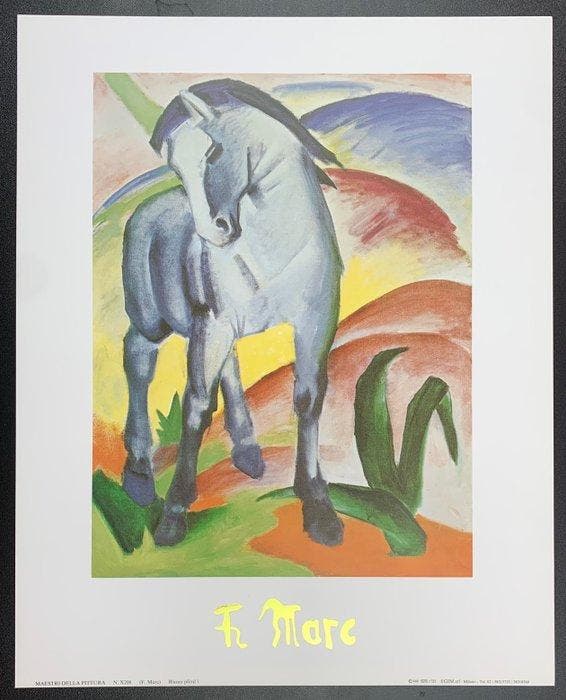Franz Marc (1880-1916) - Blue Horse I - Blaues Pferd I, 1911, Antiquités & Art, Art | Dessins & Photographie