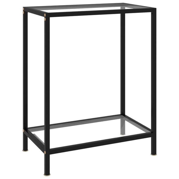 vidaXL Wandtafel 60x35x75 cm gehard glas transparant, Huis en Inrichting, Tafels | Bijzettafels, Nieuw, Verzenden