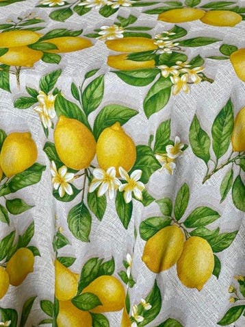 Tafelkleed met citroenen in bloei voor ruime tafels. -