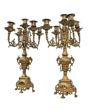 Paire de candélabres XlX ème style Louis XlV - Kaarsenhouder