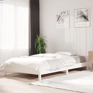 vidaXL Bed stapelbaar 100x200 cm massief grenenhout wit, Verzenden, Nieuw