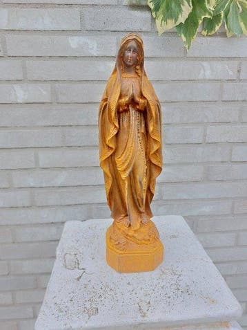 Beeld, heavy metal statue of Saint Mary the virgin - 39 cm -, Antiek en Kunst