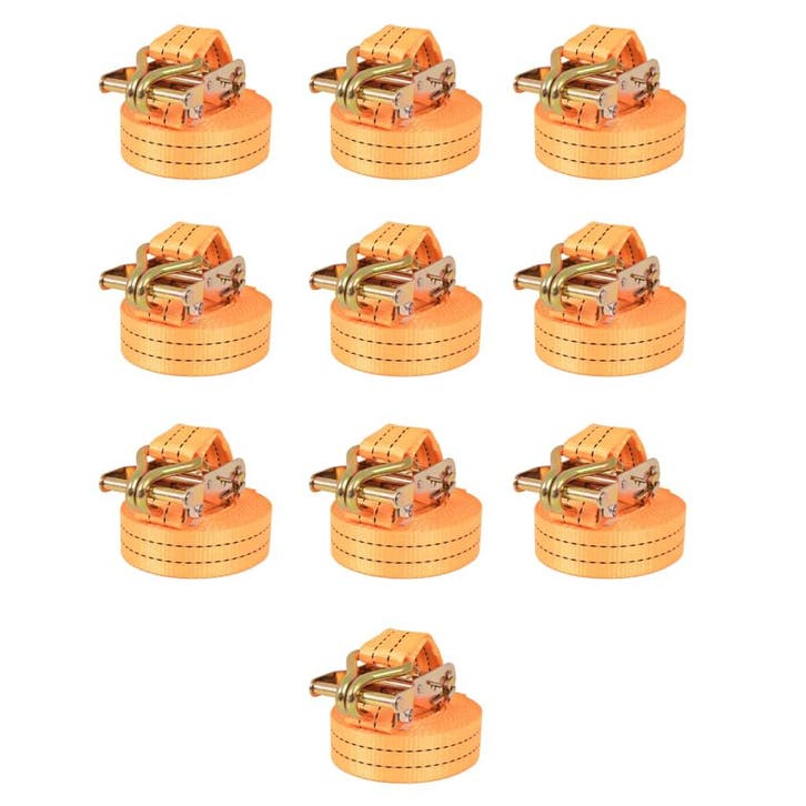 vidaXL Spanbanden 1 ton 6mx38mm oranje 10 st, Doe-het-zelf en Bouw, IJzerwaren en Bevestigingsmiddelen, Nieuw, Verzenden
