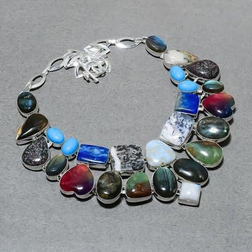 Lapis lazuli - Labradoriet en lapislazuli - Halsketting -, Verzamelen
