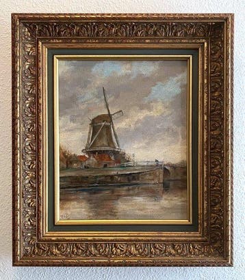 R. de Beeld (XX) - Landschap met molen