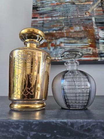 Parfumfles (2) - Glas - Parfumflacons Midden-Euro