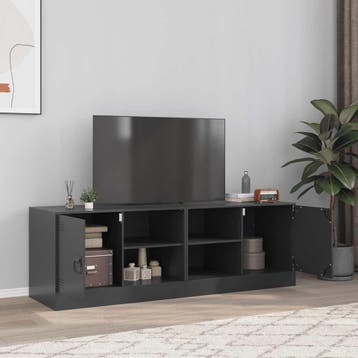 vidaXL Tv-meubelen 2 st 67x39x44 cm staal zwart, Verzenden