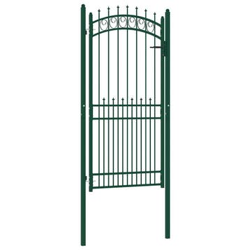 vidaXL Poort met speerpunten 100x200 cm staal groen, Tuin en Terras, Verzenden, Nieuw