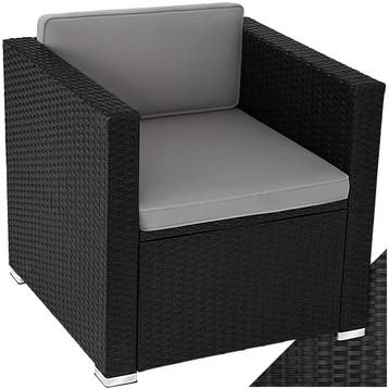 Wicker fauteuil Lignano - zwart, Tuin en Terras, Verzenden, Nieuw