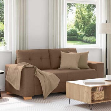 vidaXL Loveseat bank / zetel Bruin 180x77x82 cm Stof, Verzenden