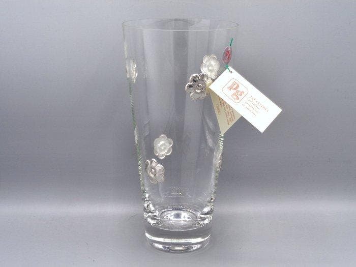 PG-MIANI Argenteria - Vaas - .925 zilver, en glas -, Antiek en Kunst, Antiek | Zilver en Goud