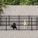 vidaXL Hondenkennel voor buiten 18,77 m² staal, Verzenden