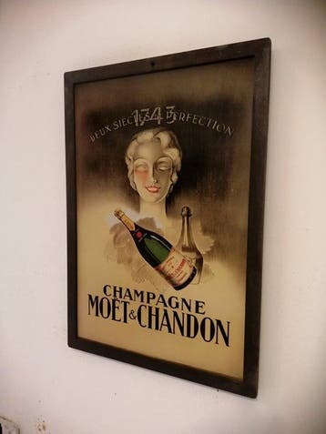 Champagne Moët et Chandon - Enseigne publicitaire - 1920 -