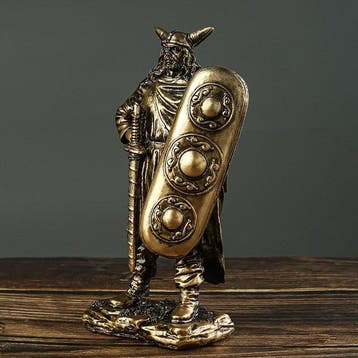 sculptuur, The Norse Shield Bearer — Viking Warrior in, Antiek en Kunst
