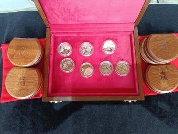 Spanje. Estuche Deluxe Set 7 Coins 1000/1500 Ptas Silver