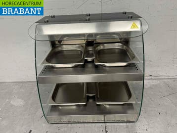 Vitrine chauffante de luxe HCB en acier inoxydable, 4 x ½, Articles professionnels, Verzenden