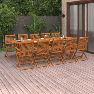 vidaXL 11-delige Tuinset 280x90x75 cm massief acaciahout, Tuin en Terras, Verzenden, Nieuw, Tuinset