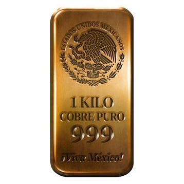 10 kilograms - Koper .999 - 10 x 1 Kilo 999 Fine Copper Viva, Postzegels en Munten, Edelmetalen en Baren