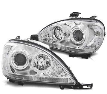 Phares Pour Mercedes Classe Ml W163 98-01 Fond Chromé, Verzenden