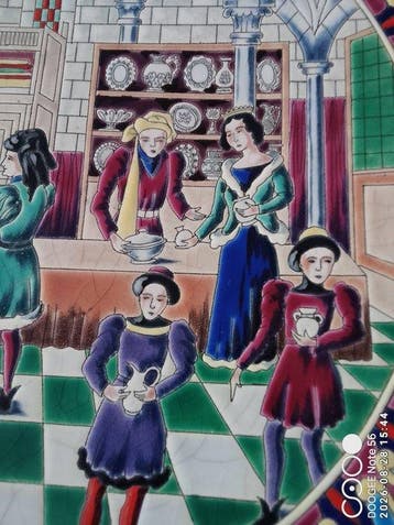 Longwy - Bord - Keramiek - Mooi emaillebord uit Longwy, Antiek en Kunst