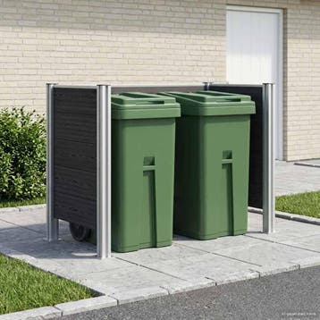 vidaXL Afvalbak Schutting Grijs 161 x 85 x 115 cm Aluminium, Verzenden