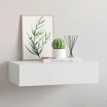 vidaXL Wandschap met lade 40x23,5x10 cm MDF wit, Huis en Inrichting, Verzenden, Nieuw
