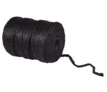 Jute dik 6 draads grote klos zwart macrame koord mm rol 120