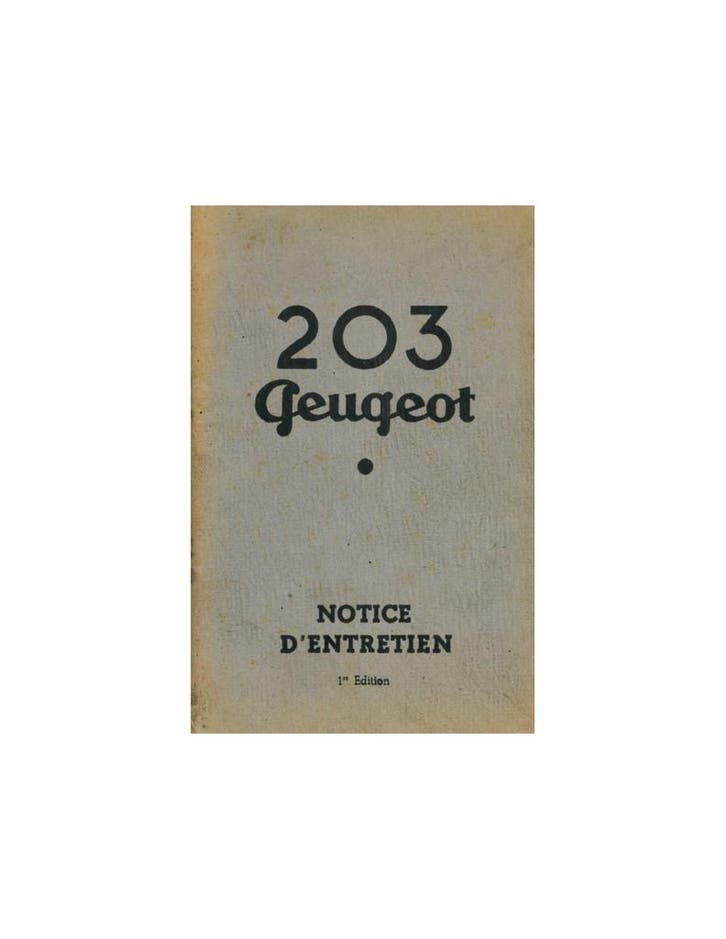 1949 PEUGEOT 203 INSTRUCTIEBOEKJE FRANS, Autos : Divers, Modes d'emploi & Notices d'utilisation, Enlèvement ou Envoi