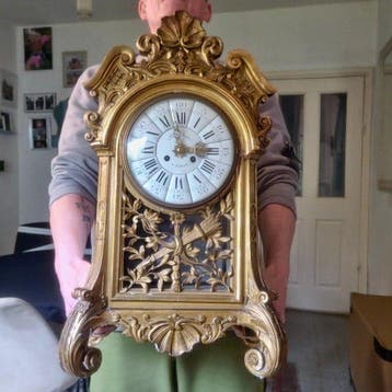 Horloge à quatre verres Style Empire Verre, Bois - 1850-1900