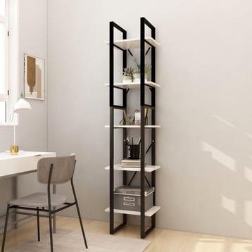 vidaXL Boekenkast met 5 schappen 40x30x175 cm grenenhout wit, Verzenden