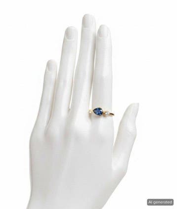 Ring - 14 karaat Geel goud - 1.30ct. tw. Saffier - Diamant, Nieuw
