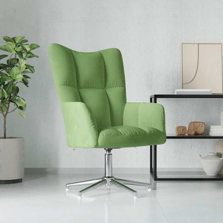 vidaXL Relaxstoel fluweel lichtgroen, Huis en Inrichting, Fauteuils, Nieuw, Verzenden